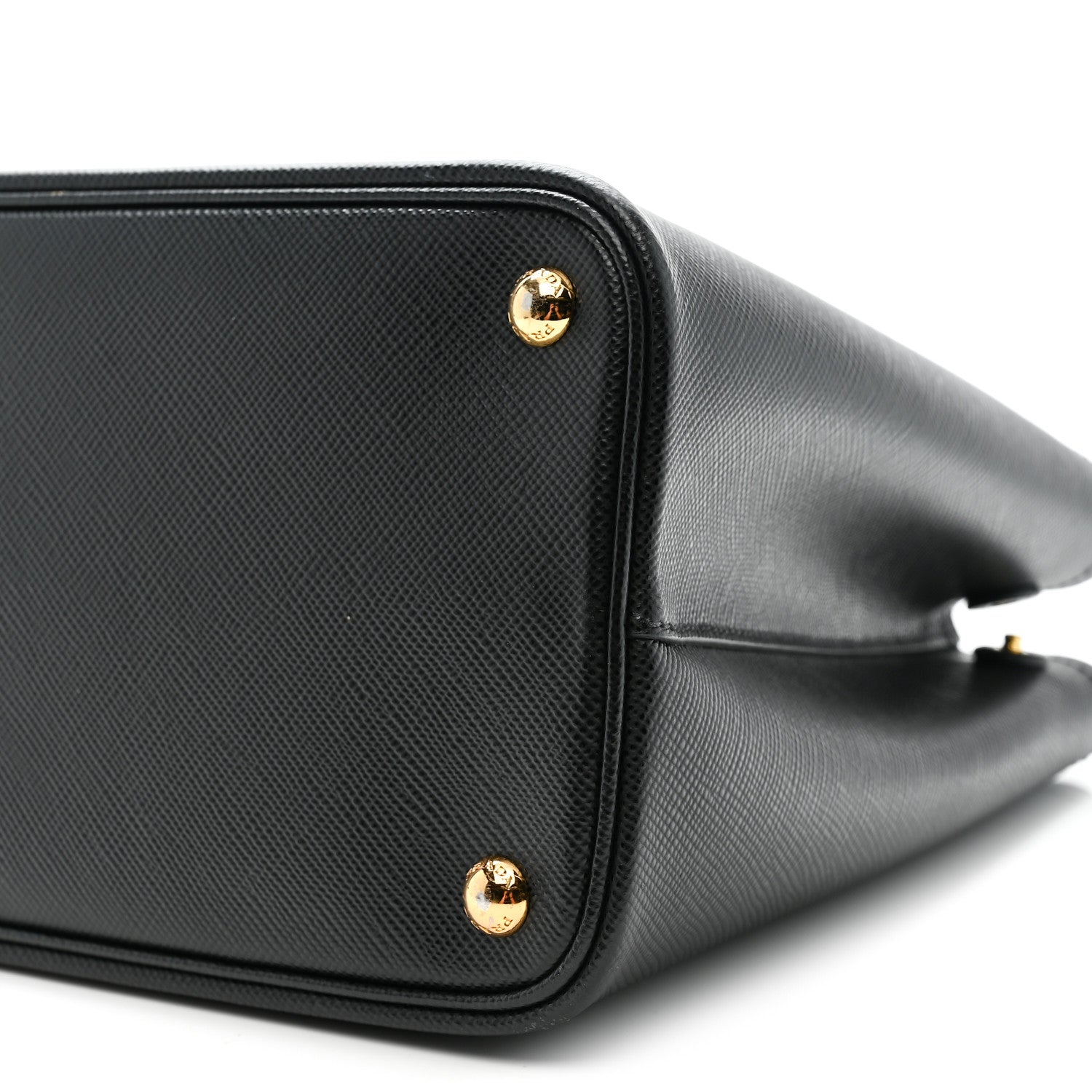 Prada Saffiano Cuir Medium Double Bag Black Fuoco 10 of 11