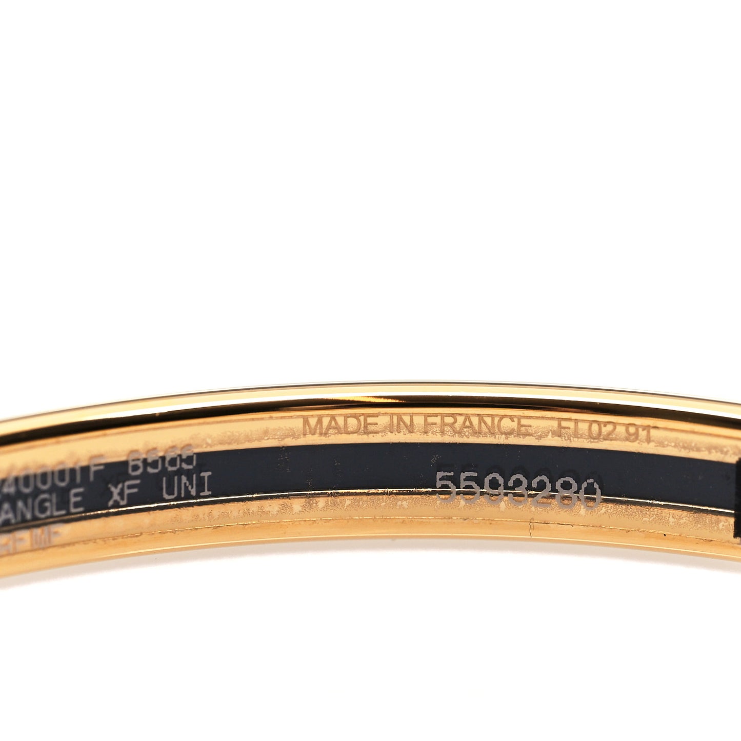 Enamel Printed Extra Narrow Bracelet 65 White