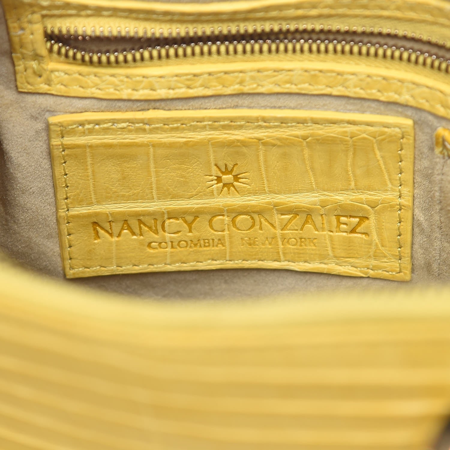 Nancy Gonzalez Crocodile Mini Double Zip Satchel Yellow 7 of 11