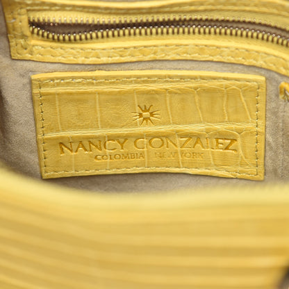 Nancy Gonzalez Crocodile Mini Double Zip Satchel Yellow 7 of 11