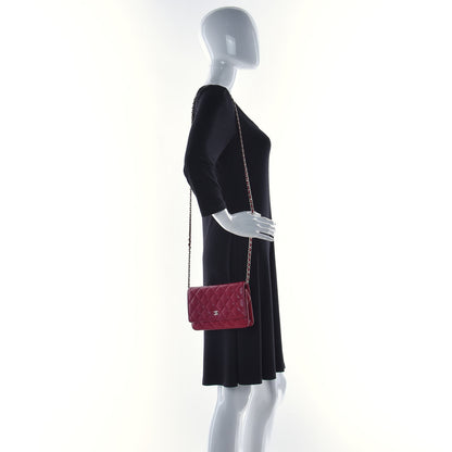 Chanel Caviar Quilted Wallet On Chain WOC Dark Red 3 of 8