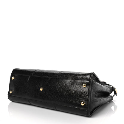 Fendi Agnello Old Shine Medium Peekaboo Iconic Satchel Black 7 of 7