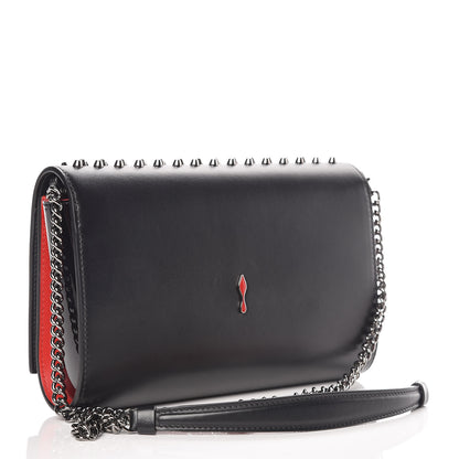 Christian Louboutin Calfskin Patent Spikes Paloma Clutch Black 3 of 11