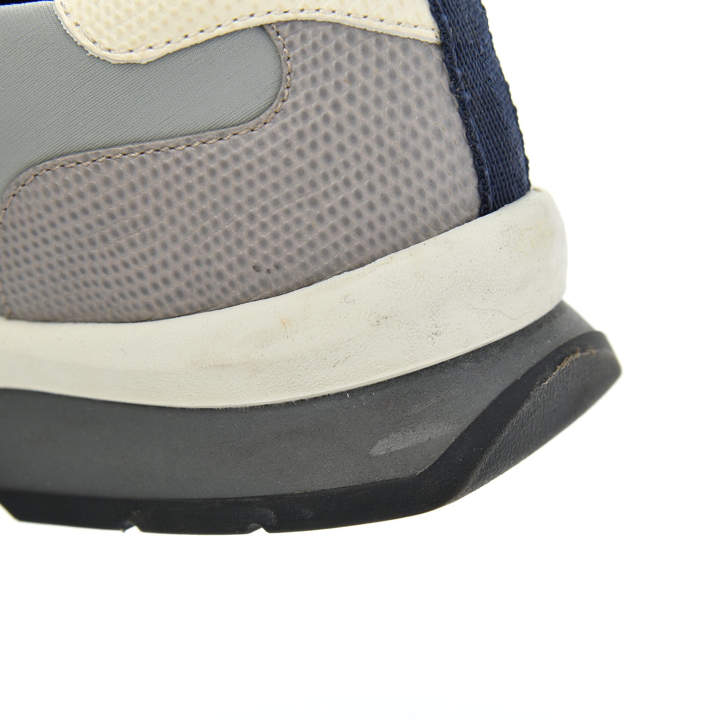 Neoprene Calfskin Rainbow Studded Sneaker 35.5 Gray