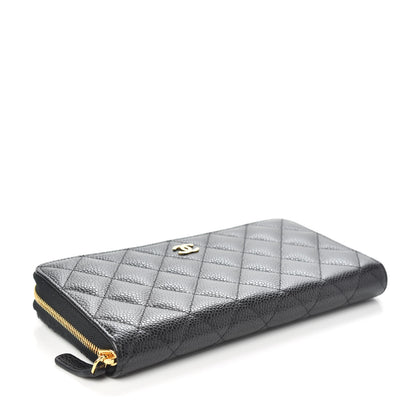 Chanel Caviar Quilted Large Gusset Zip Around Wallet Black 4 of 10