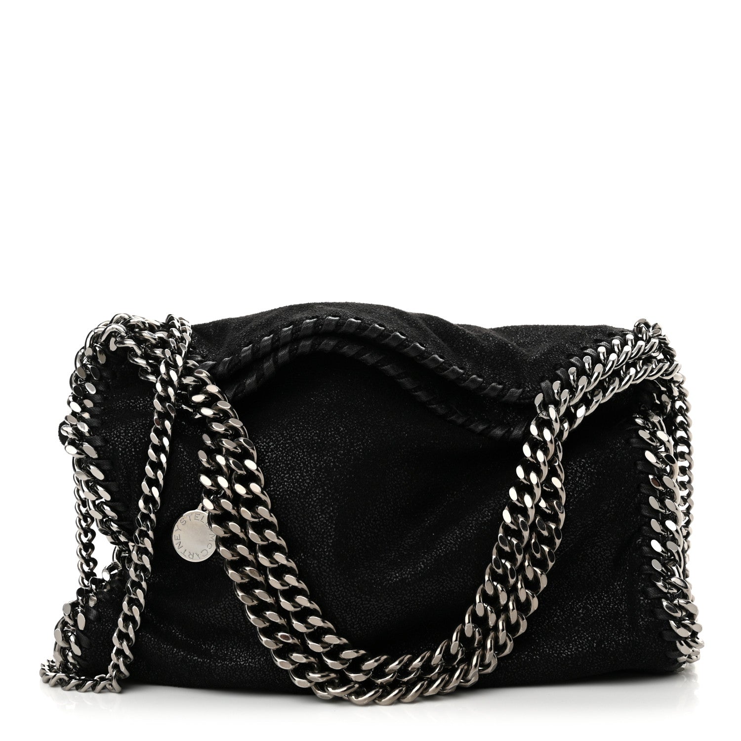Stella McCartney Shaggy Deer Mini Falabella Fold Over Tote Black 1 of 10
