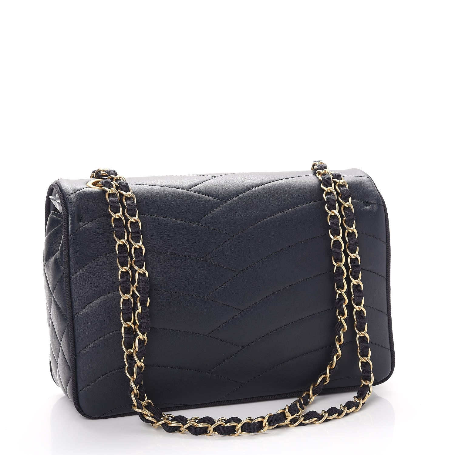 Chanel Lambskin Scallop Quilted Medium Pagoda Flap Navy 3 of 8