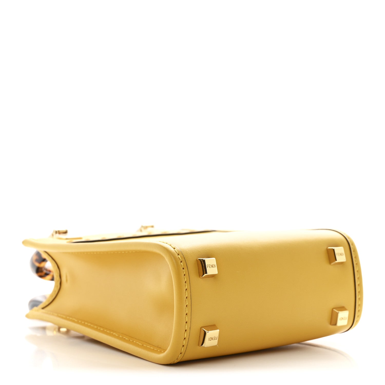 Fendi Vitello King Plexiglass Logo Embossed Mini Fendi Sunshine