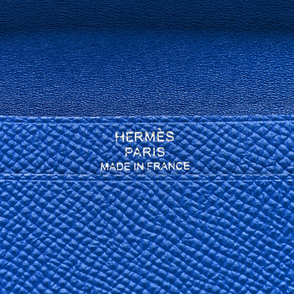 Hermes Epsom Bearn Card Holder Wallet Bleu De France 6 of 8