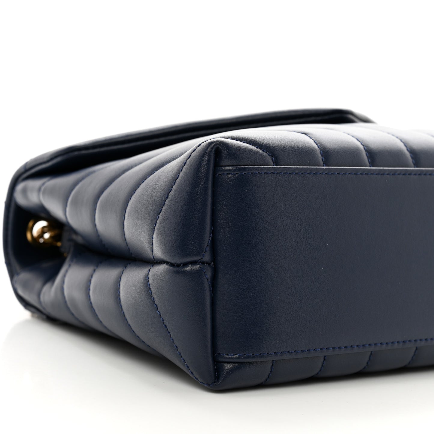 Calfskin Y Quilted Monogram Small Loulou Chain Satchel Blue Charron