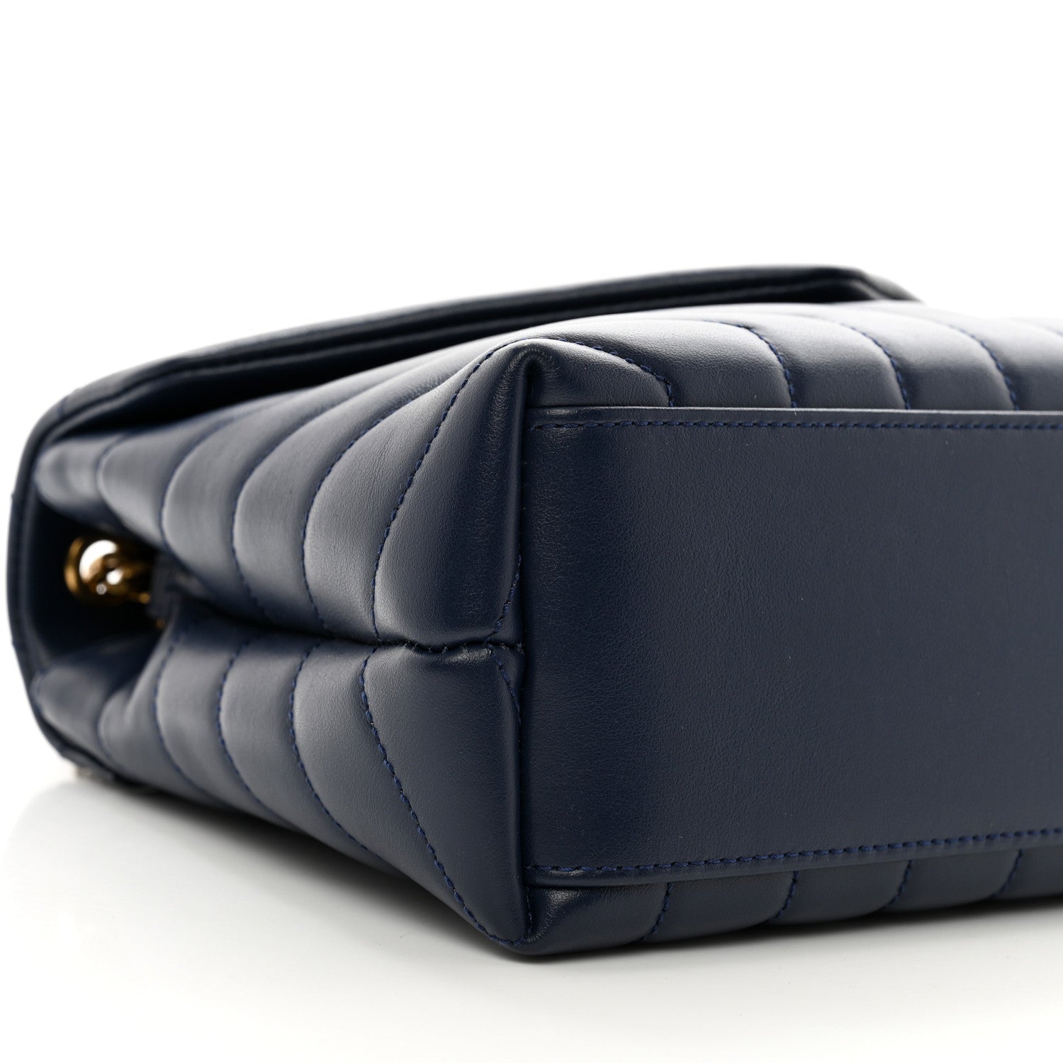Saint Laurent Calfskin Y Quilted Monogram Small Loulou Chain Satchel Blue Charron 9 of 11
