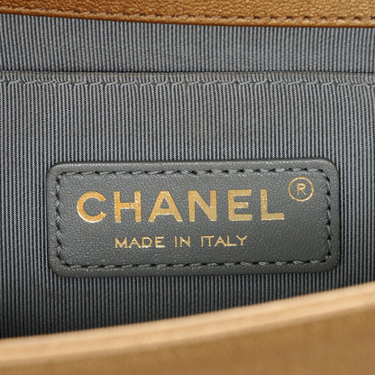 Chanel Metallic Lambskin Small Golden CC Boy Flap Dark Gold 6 of 7