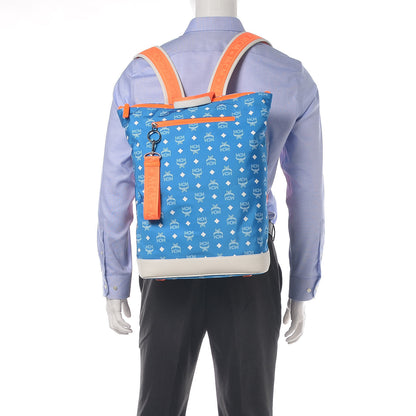 MCM Nylon Resnick Zip-Top Backpack Blue 2 of 12