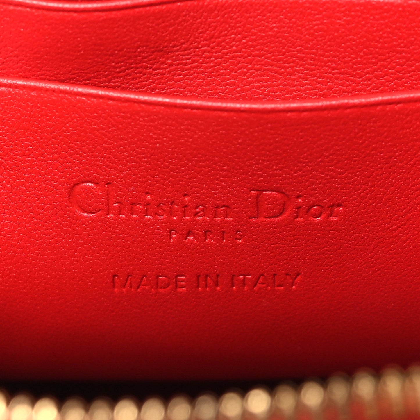 Lambskin Cannage Dioramour Lady Dior Phone Holder Bright Red
