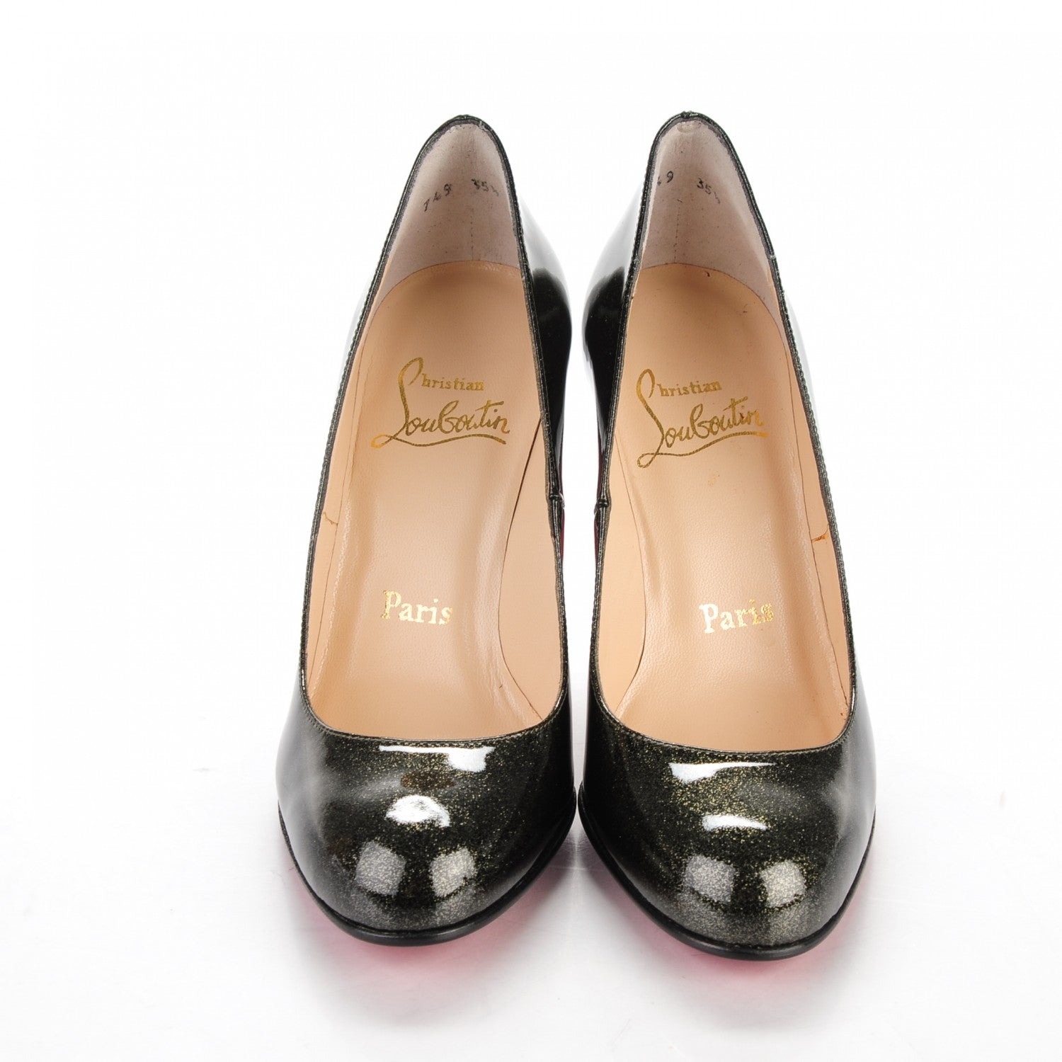 Christian Louboutin Patent Simple 100 Pumps 35.5 Grease Dark Grey 2 of 7