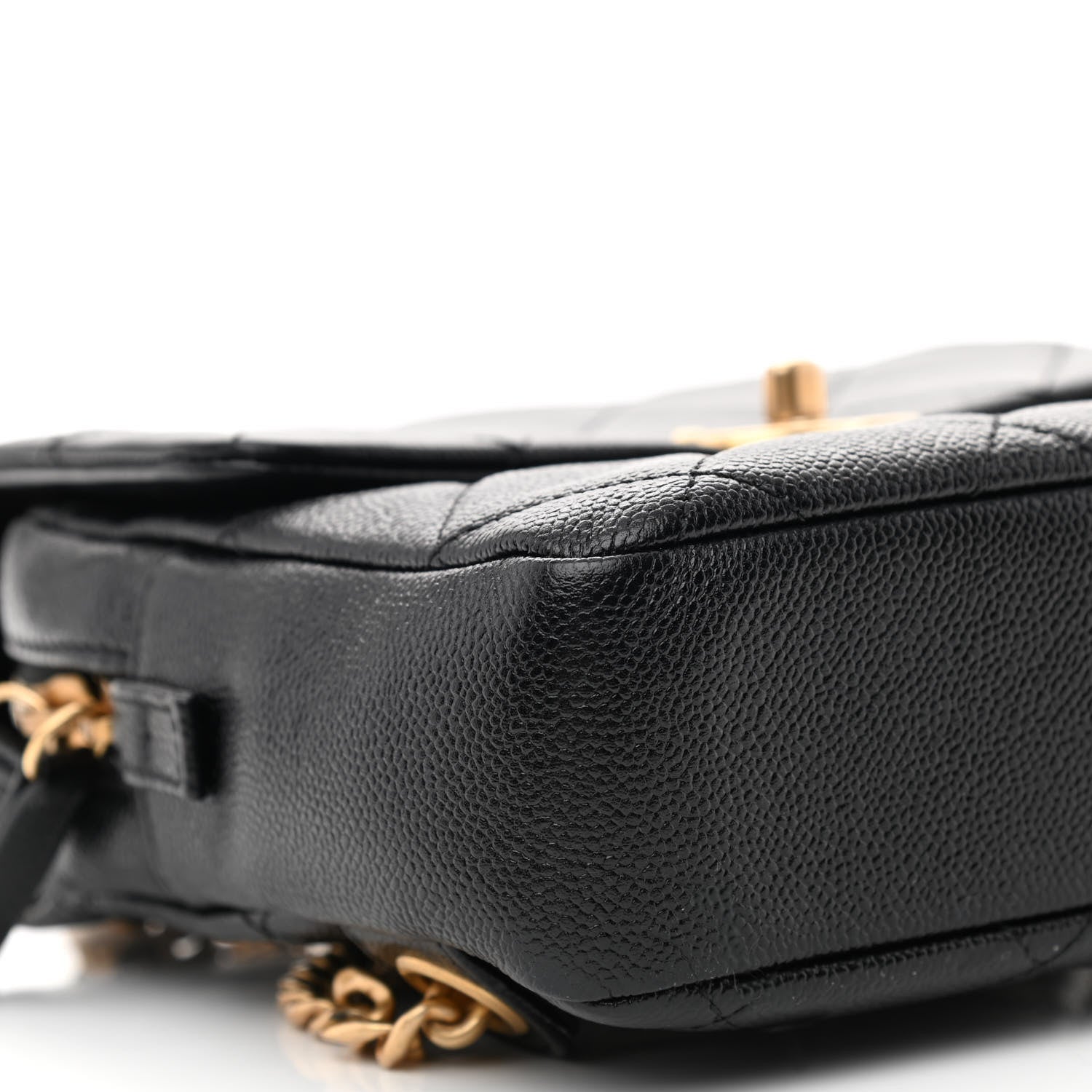Chanel Shiny Caviar Quilted Chain Melody Backpack Black 9 of 10