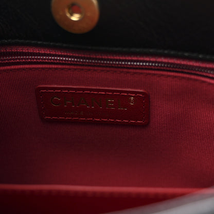 Chanel Shiny Crumpled Calfskin Quilted Wavy CC Hobo Black 6 of 10