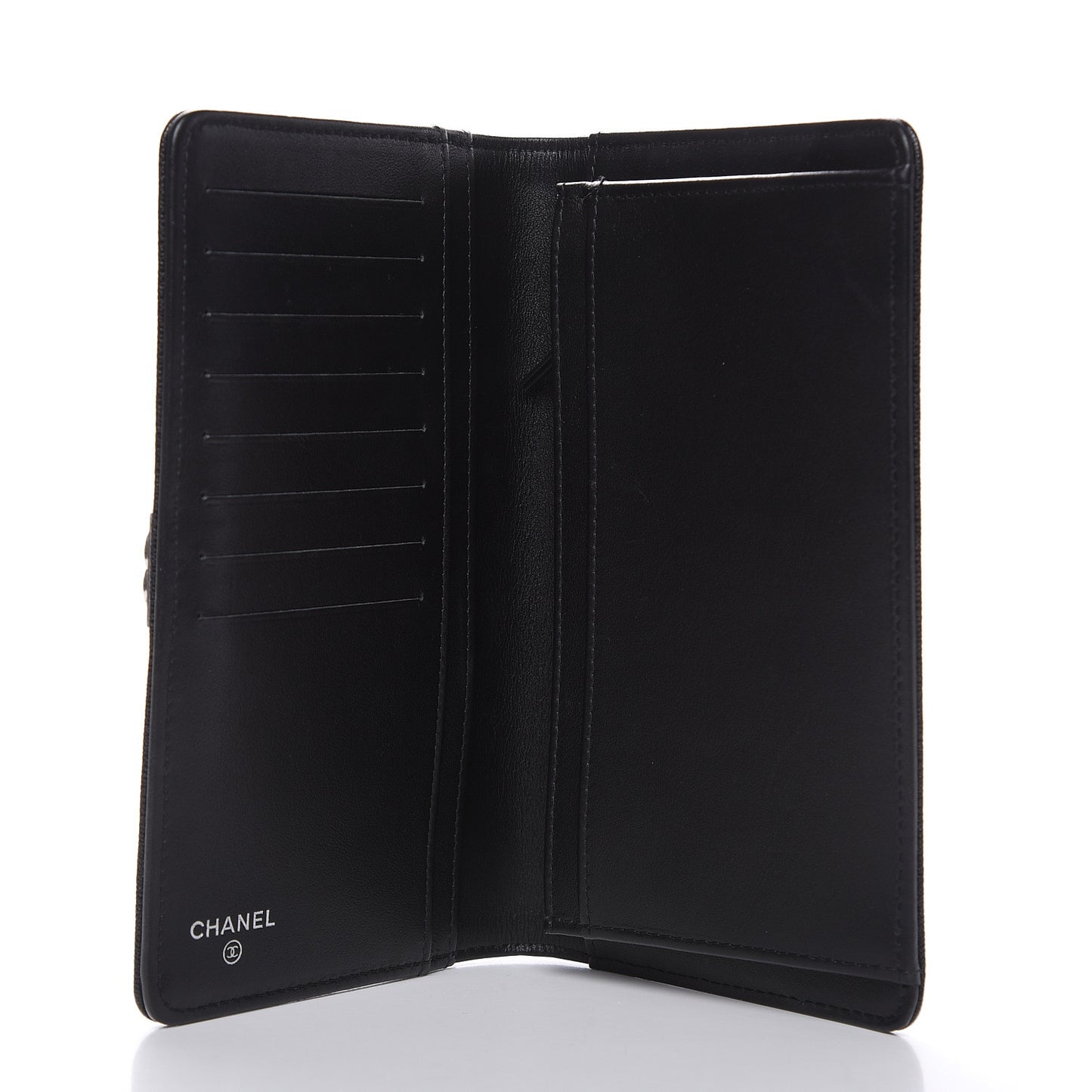 Caviar Quilted Boy Yen Wallet Black