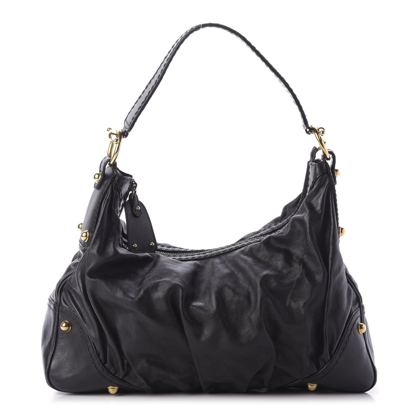 Calfskin Medium Jockey Hobo Black