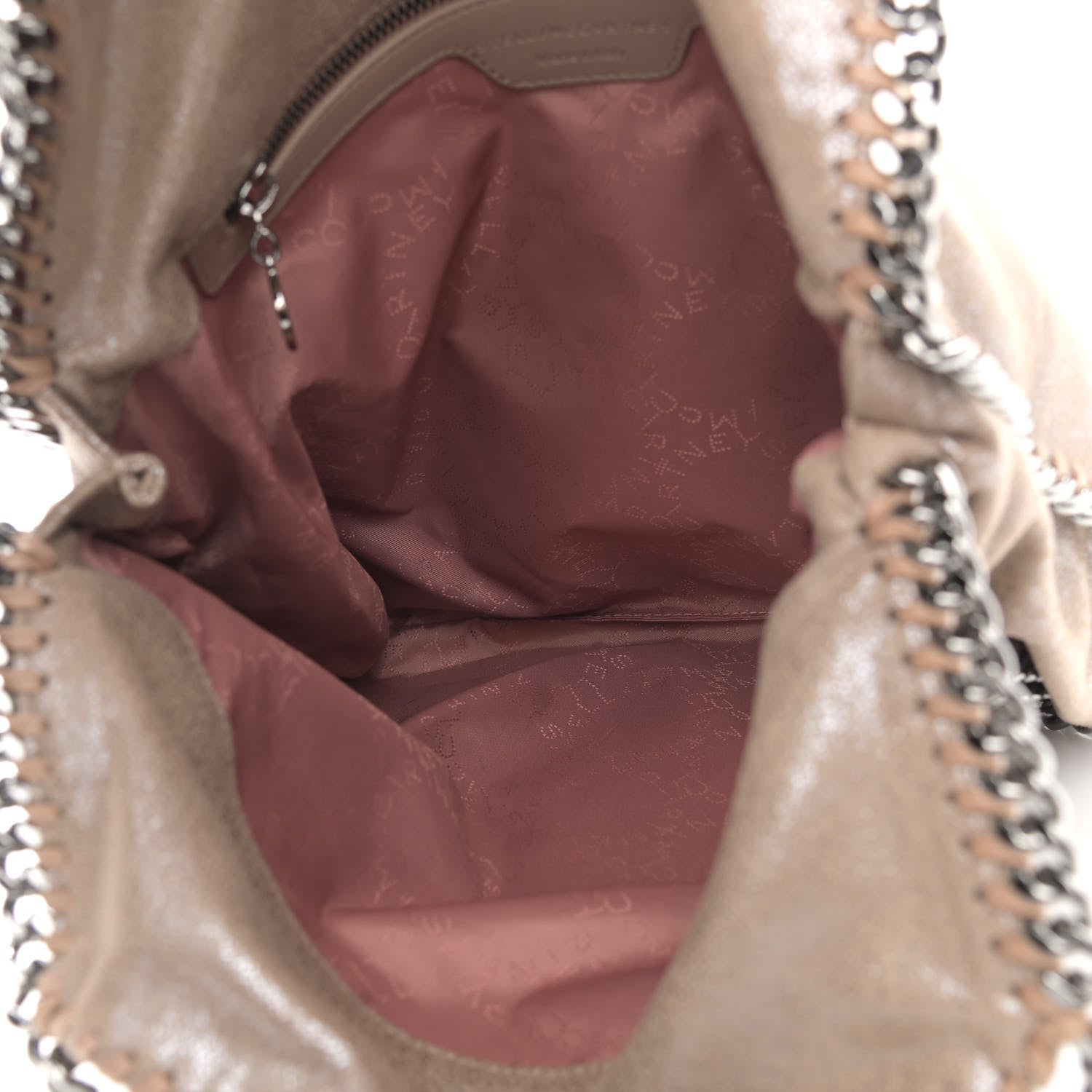 Stella McCartney Metallic Shaggy Deer Falabella Fold Over Tote Sand 5 of 9