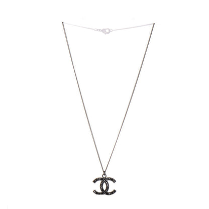 Chanel Ruthenium Baguette Crystal CC Necklace Black 3 of 4