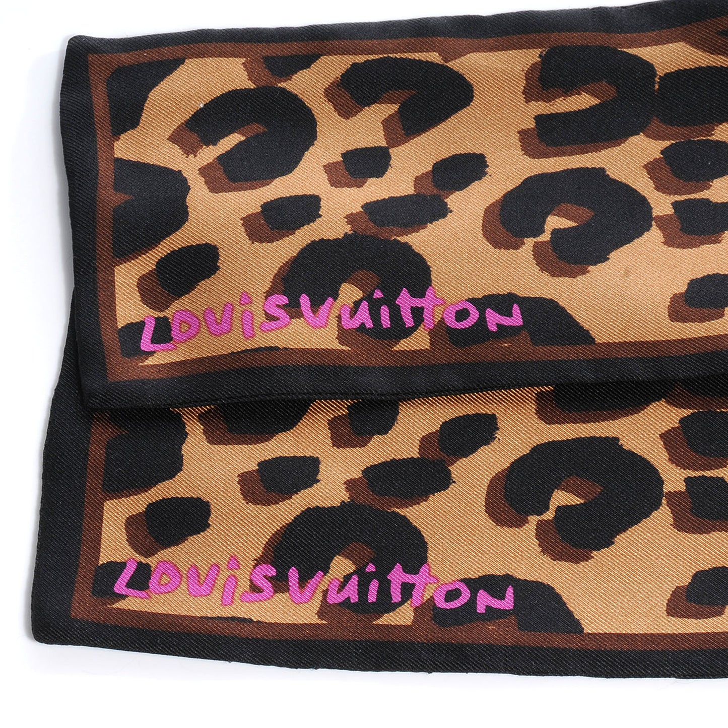 Silk Leopard Bandeau Scarf Marron