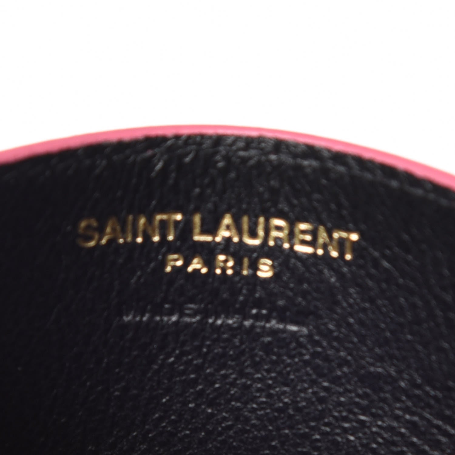 Saint Laurent Grain De Poudre Matelasse Chevron Monogram Credit Card Case Indian Pink 8 of 10