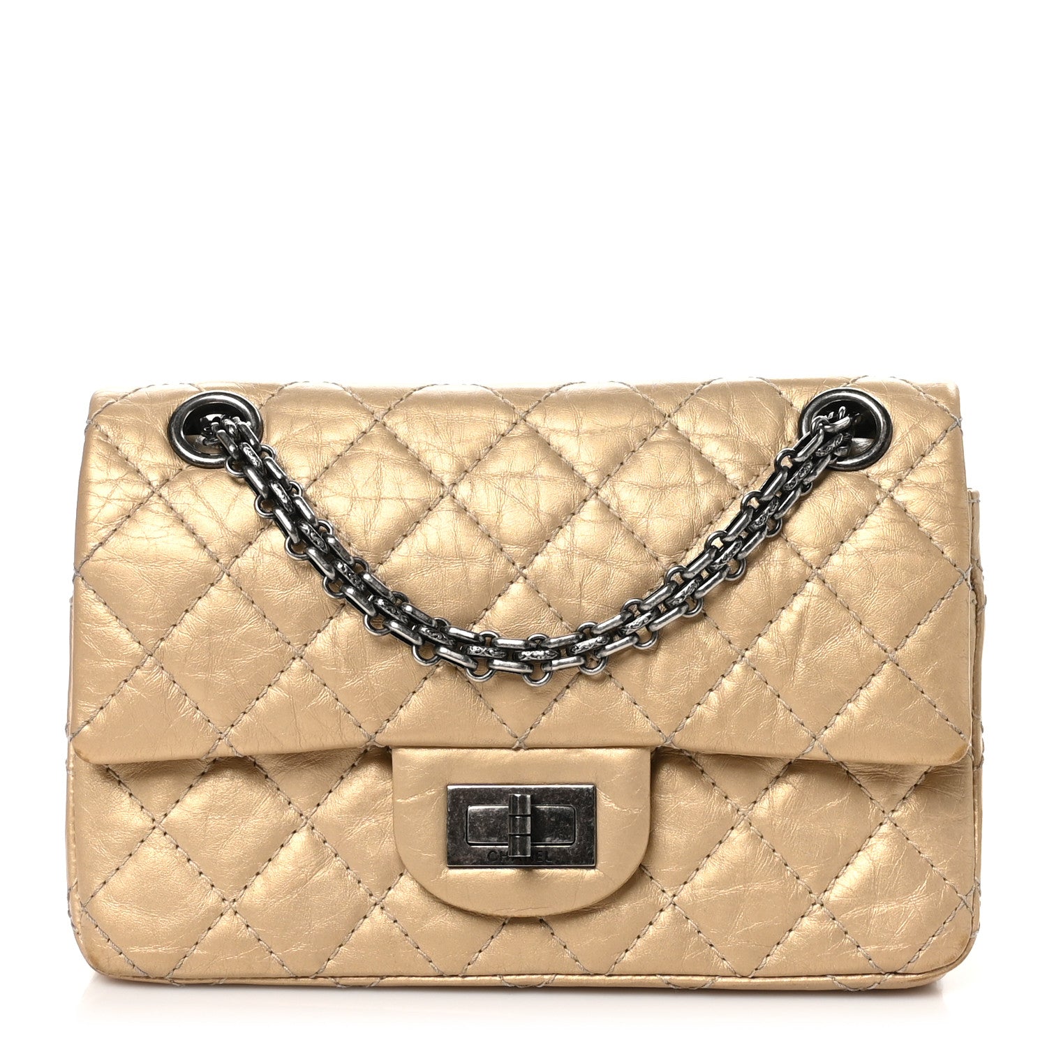 Chanel Metallic Calfskin Quilted 2.55 Reissue 224 Flap Gold 1 of 10
