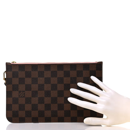 Louis Vuitton Damier Ebene Neverfull MM GM Pochette Rose Ballerine 2 of 7