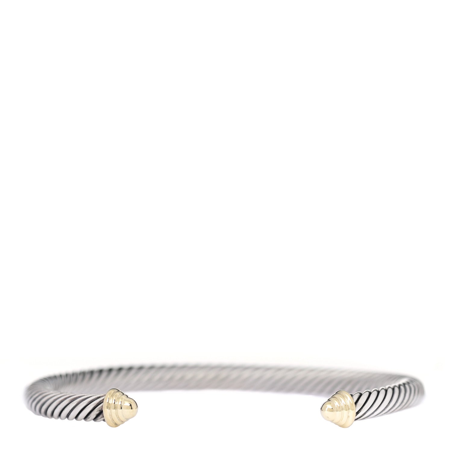 David Yurman Sterling Silver 14K Yellow Gold 5mm Cable Classics Bracelet 1 of 4