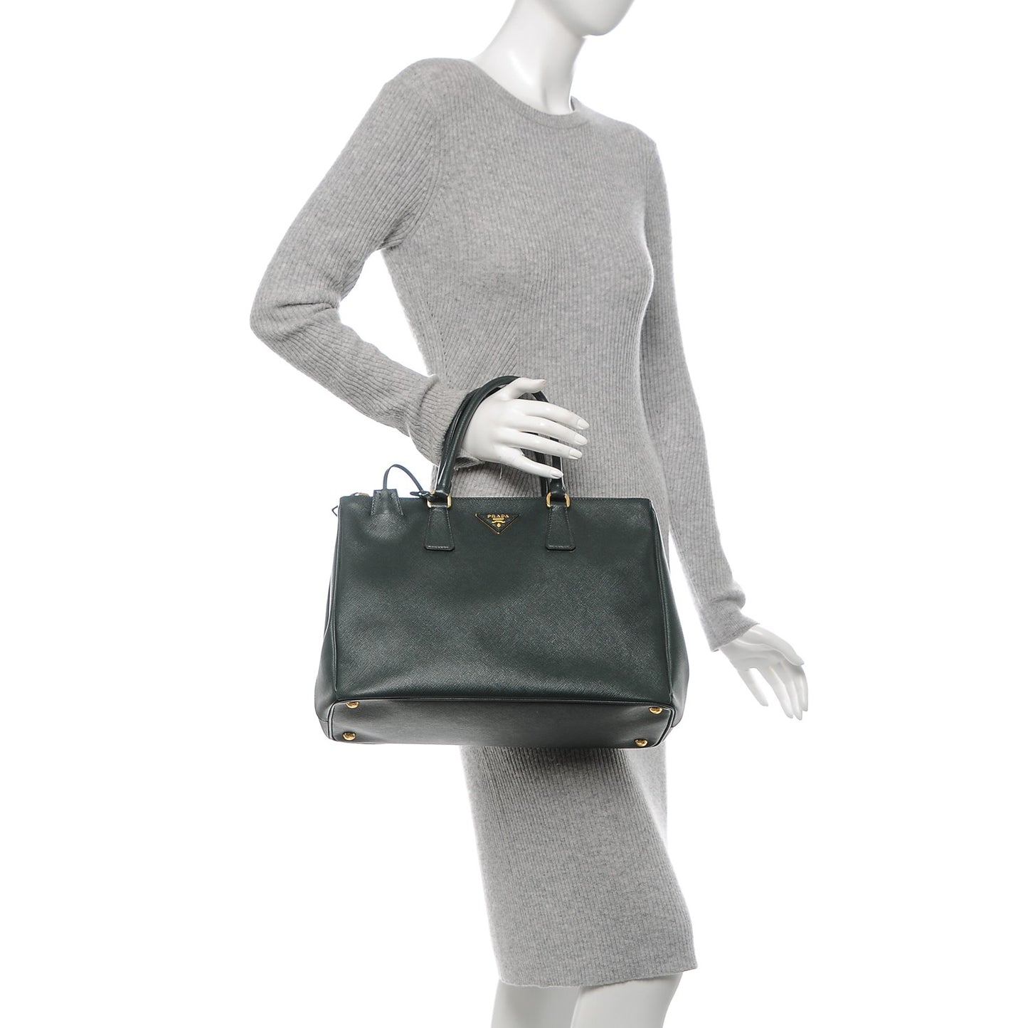Saffiano Large Galleria Double Zip Tote Smeraldo