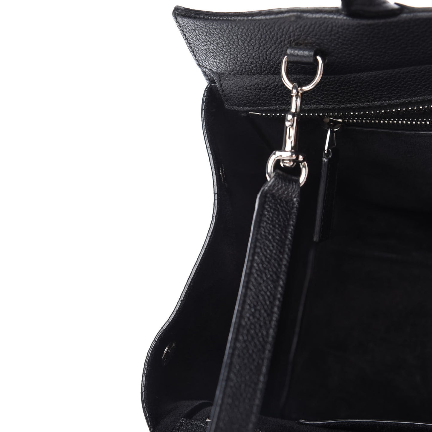 Grained Calfskin Small Cabas Rive Gauche Black