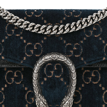 Gucci Velvet Skipper GG Monogram Small Dionysus Shoulder Bag Blue Beige Black 9 of 13