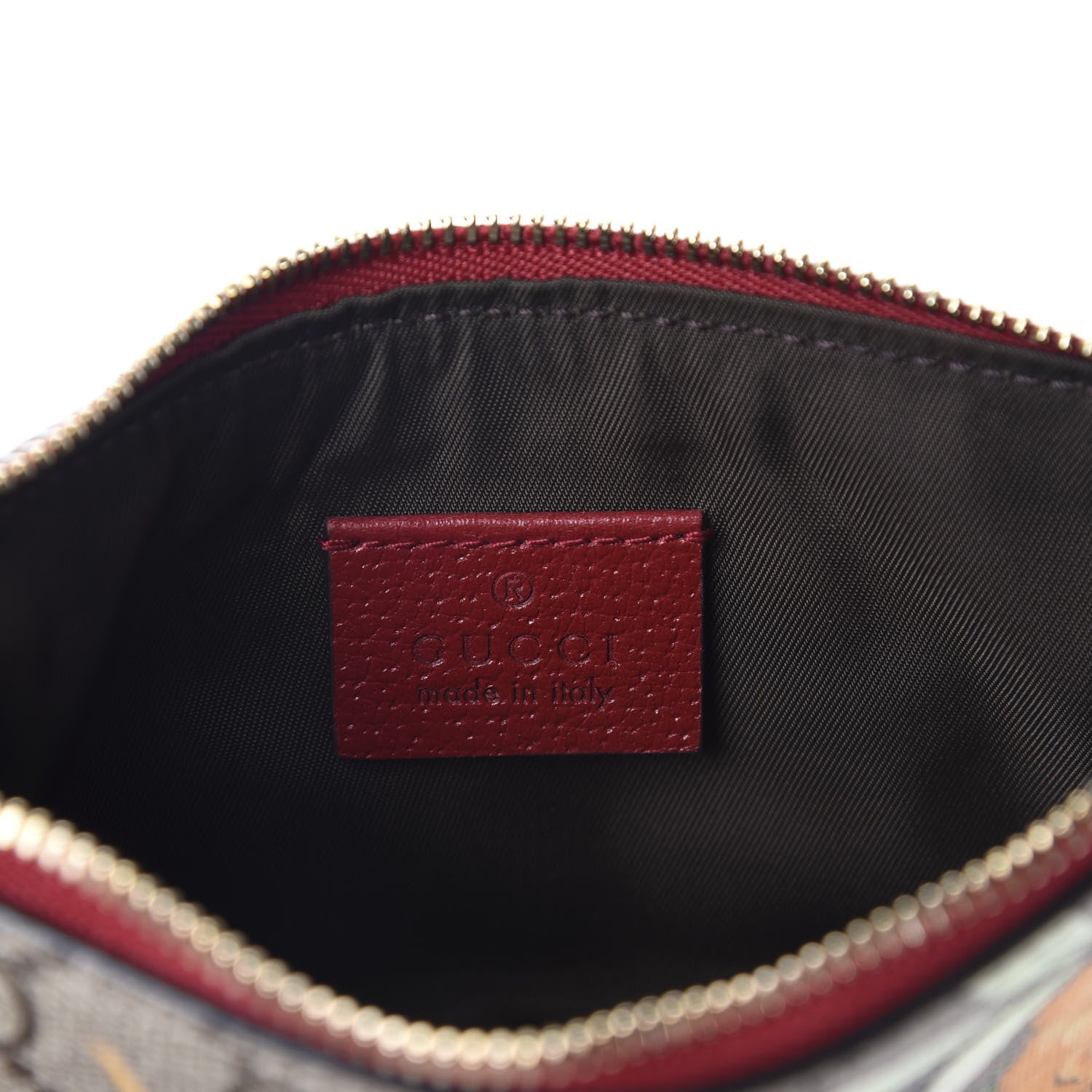 Gucci GG Supreme Monogram Tian Mini Chain Bag Beige Multicolor Red 6 of 7