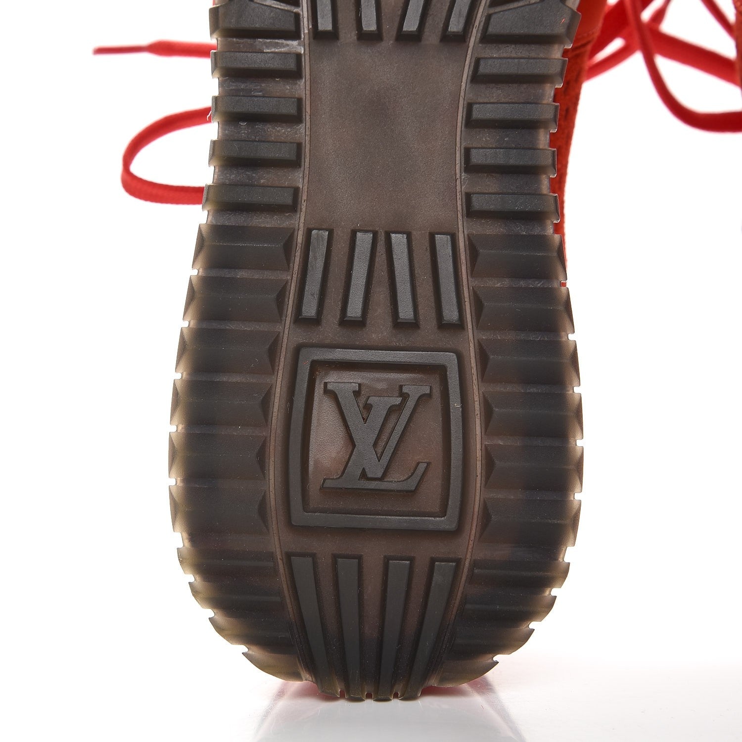 Louis Vuitton Nubuck Calfskin Perforated Run Away Sneakers 35.5 Rouge 10 of 11