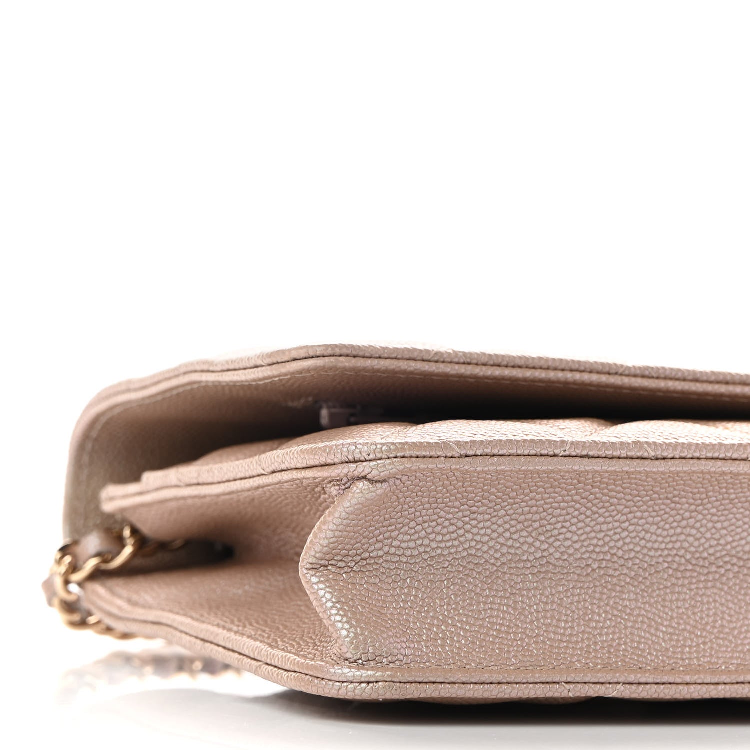 Chanel Iridescent Caviar Quilted Wallet On Chain WOC Beige 10 of 11