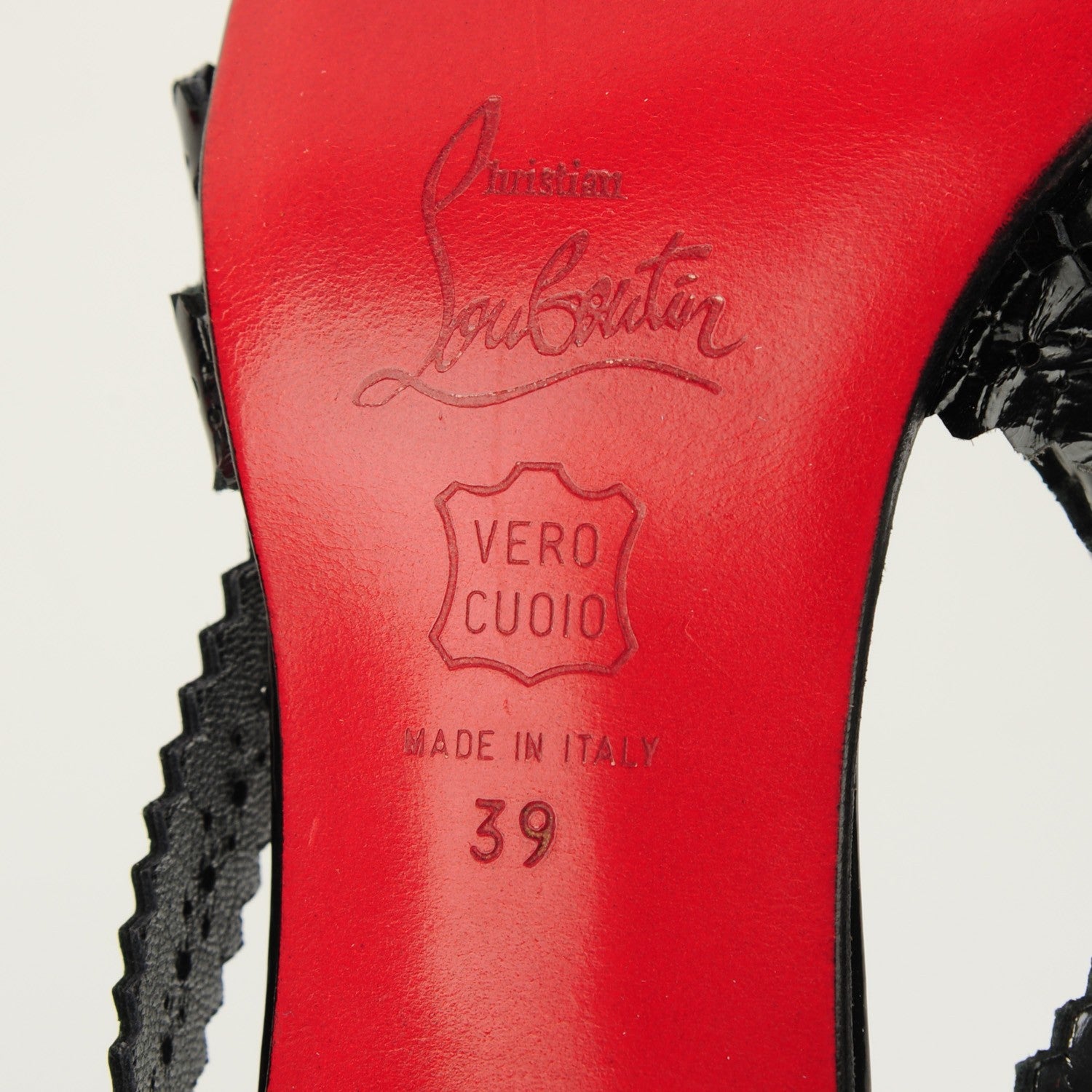 Christian Louboutin Patent Sandals 39 Black 6 of 7