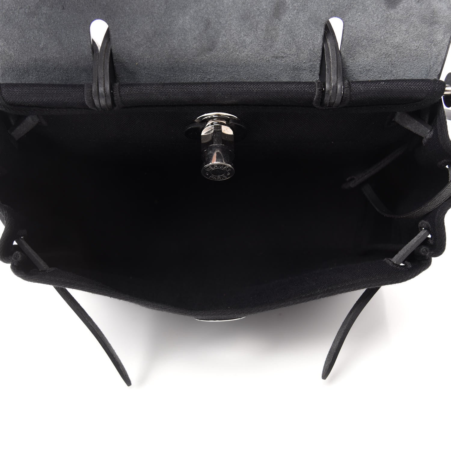 Hermes Military Toile Vache Hunter Herbag Zip PM 31 Black 5 of 10