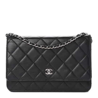 Chanel Lambskin Quilted Wallet On Chain WOC Black 1 of 13