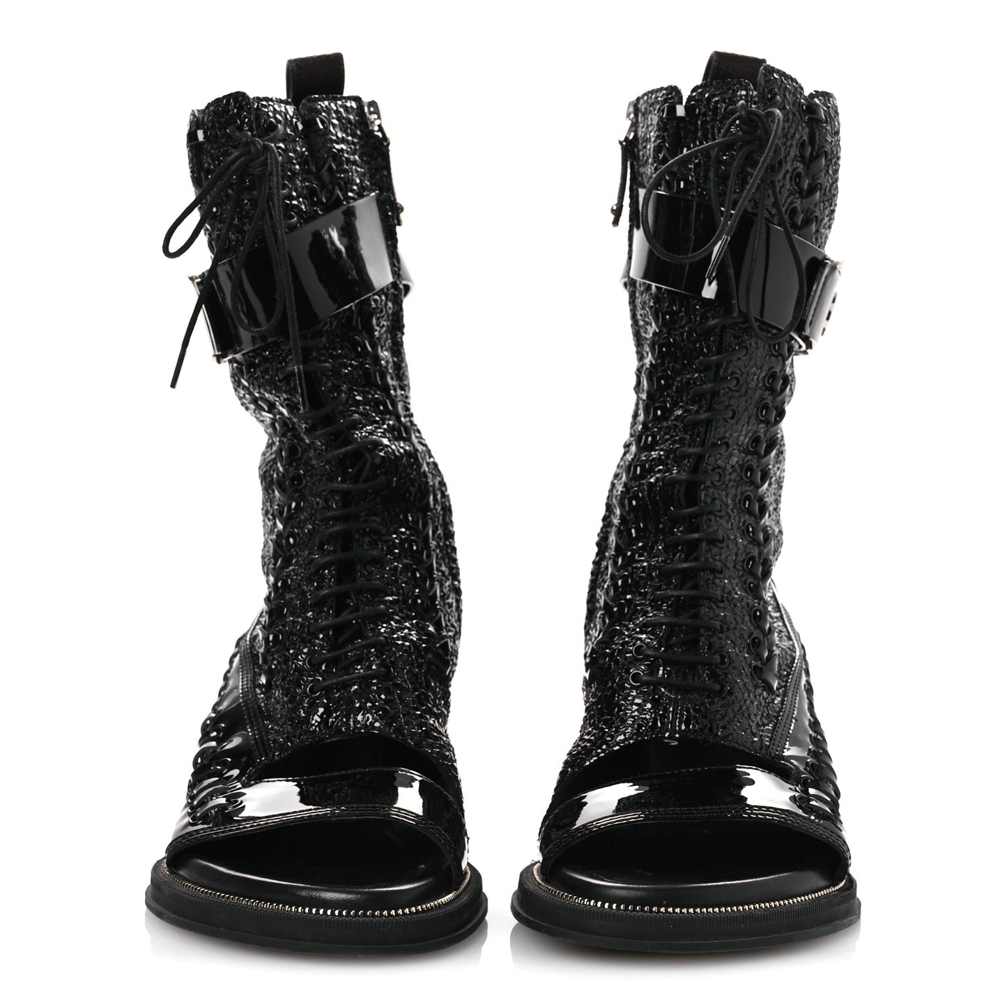 Patent Goatskin Monogram Moonlight Half Boots 37 Black