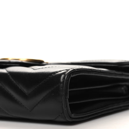 Gucci Calfskin Matelasse GG Marmont Chain Wallet Black 10 of 12
