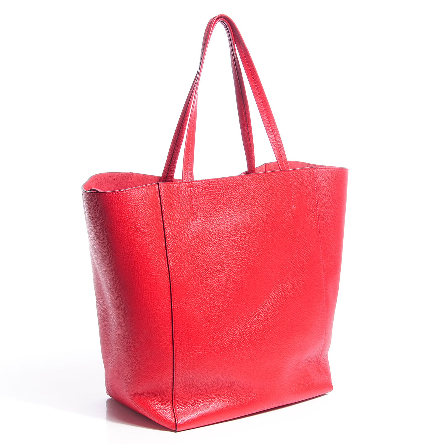 Celine Grained Calfskin Medium Horizontal Cabas Phantom Vermillion 3 of 8