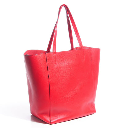 Celine Grained Calfskin Medium Horizontal Cabas Phantom Vermillion 3 of 8