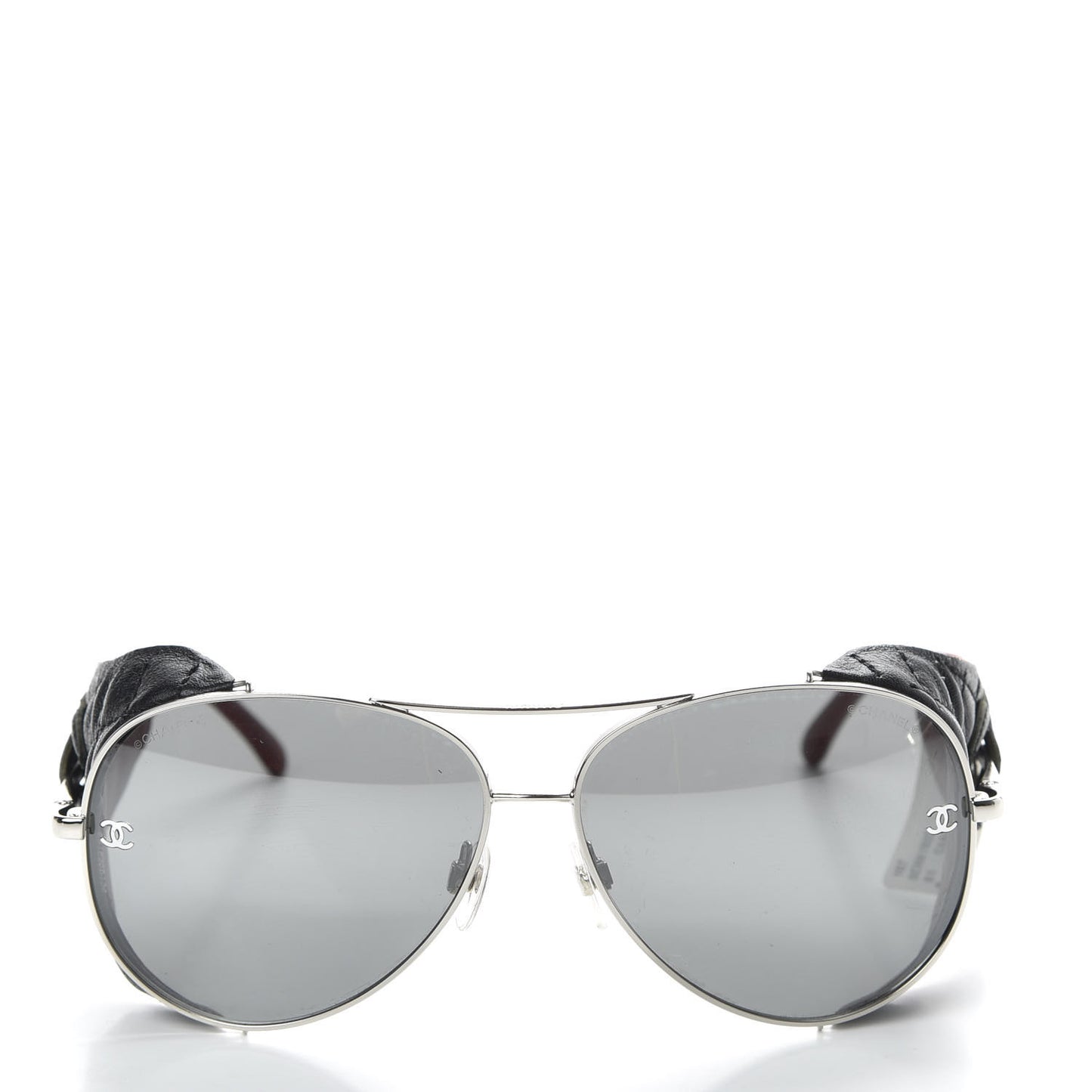 Titanium Lambskin CC Pilot Sunglasses 4192 Q Black