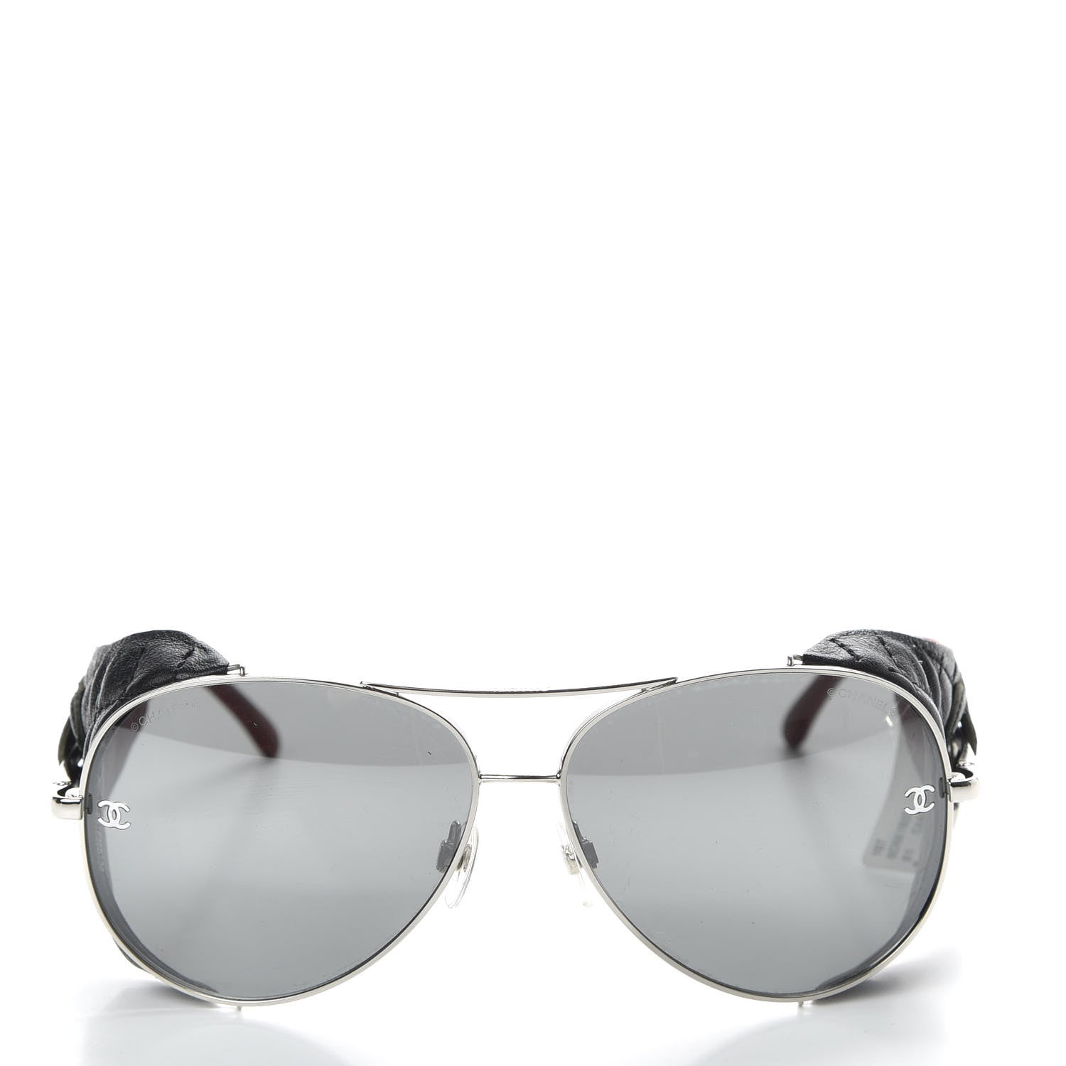 Chanel Titanium Lambskin CC Pilot Sunglasses 4192 Q Black 2 of 9