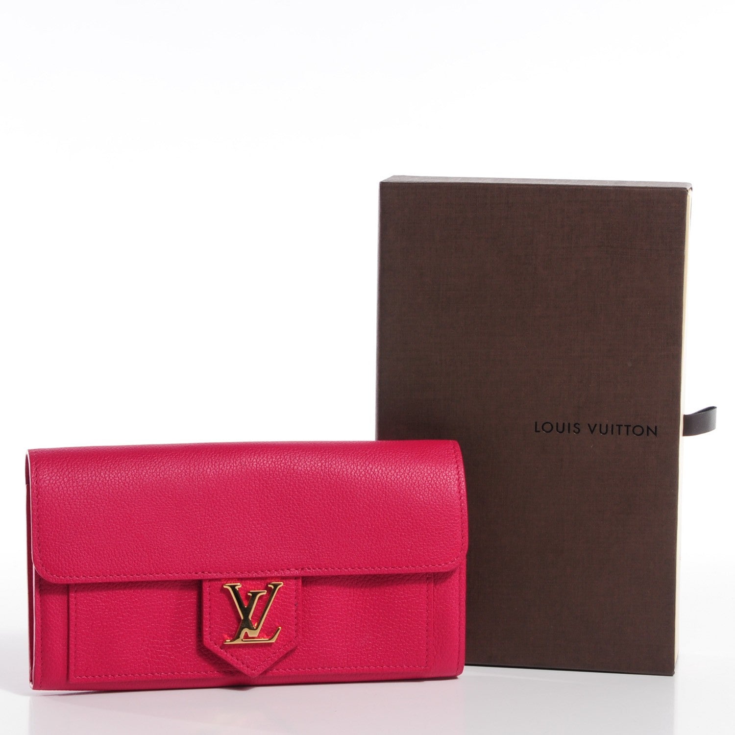 Louis Vuitton Calfskin Lockme Wallet Dahlia 8 of 8