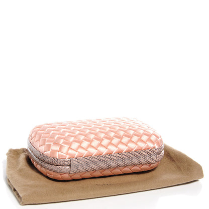 Bottega Veneta Satin Intreccio Impero Ayers Knot Clutch Flamingo 4 of 6