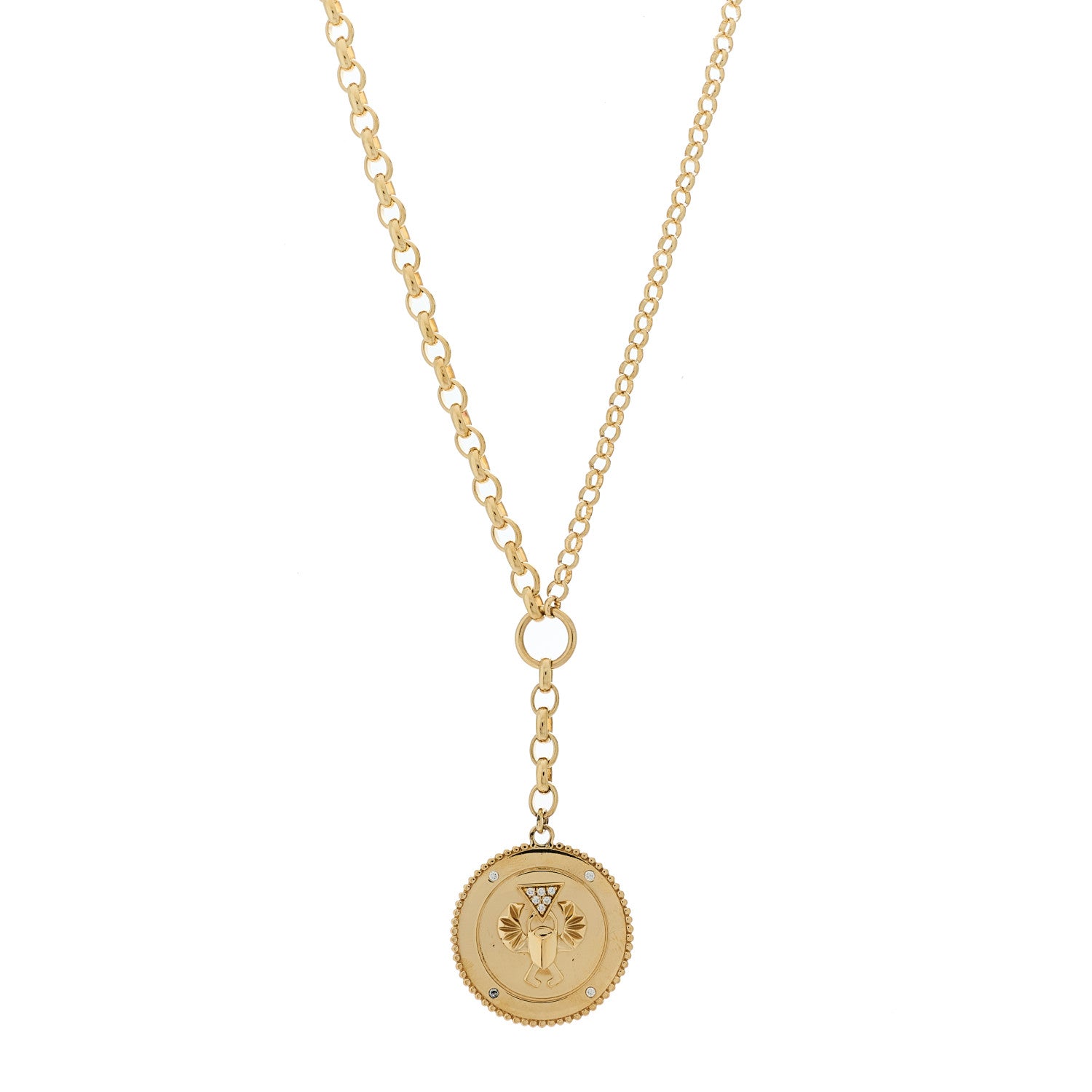 Foundrae 18K Yellow Gold Diamond Protection Large Mixed Belcher Extension Chain Necklace 1 of 6