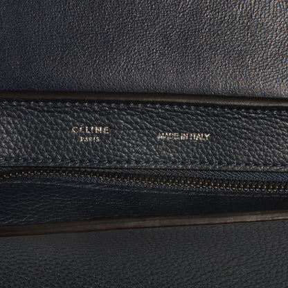 Celine Drummed Leather and Suede Small Trapeze Navy 5 of 8