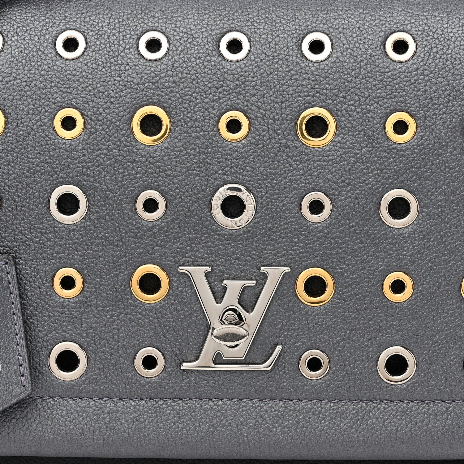 Louis Vuitton LOUIS VUITTON Soft Calfskin Eyelet Lockme II Top Handle Gris Silver 9 of 12